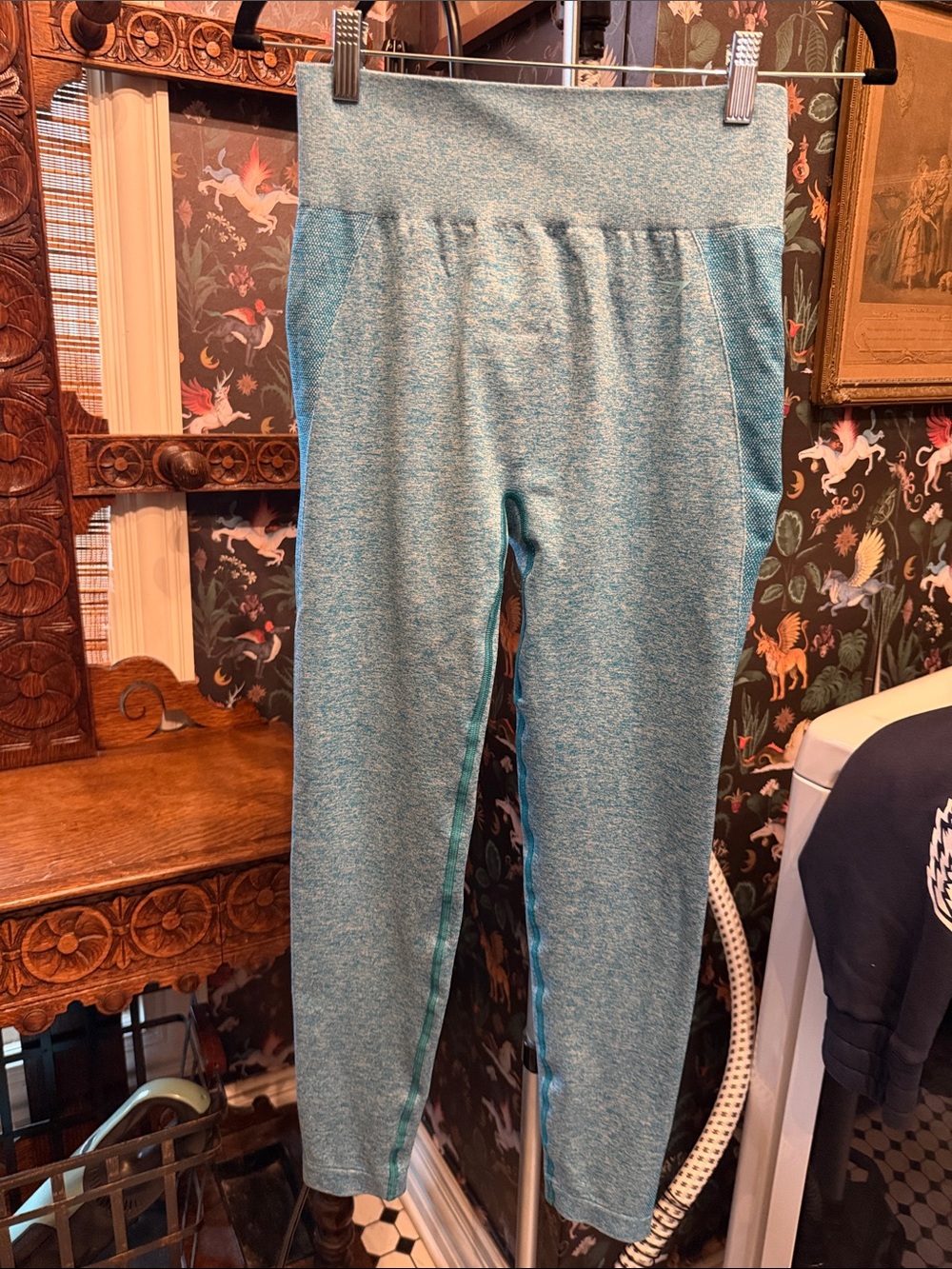 Gymshark Kids Teal Heathered Leggings